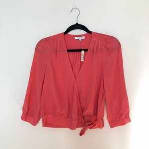 Madewell Silk Wrap Top NWT